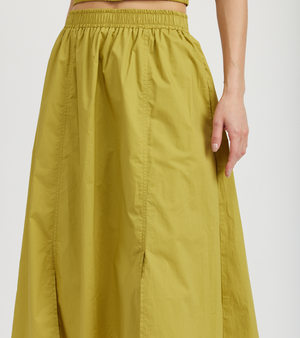 Collins Midi Skirt - Dark Chartreuse