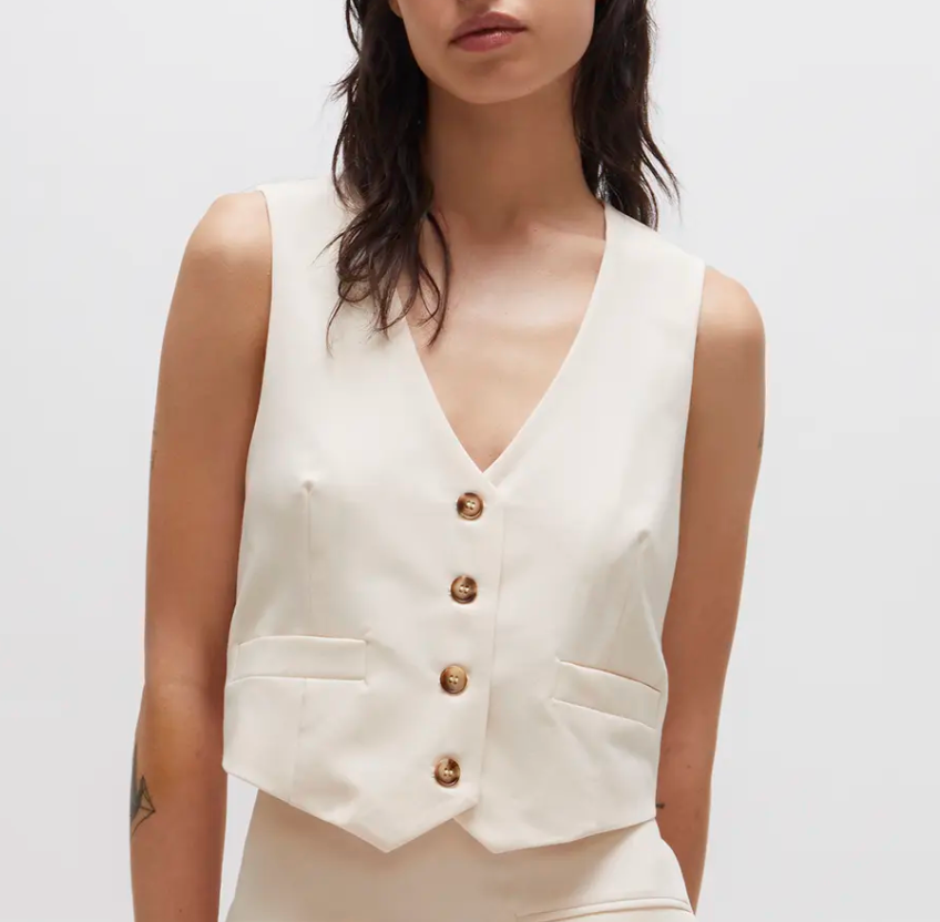 Short Suit Vest - White