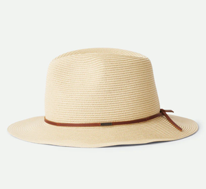Wesley Straw Packable Fedora - Tan