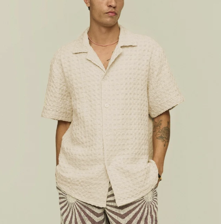 Cuba Waffle Shirt - Ecru