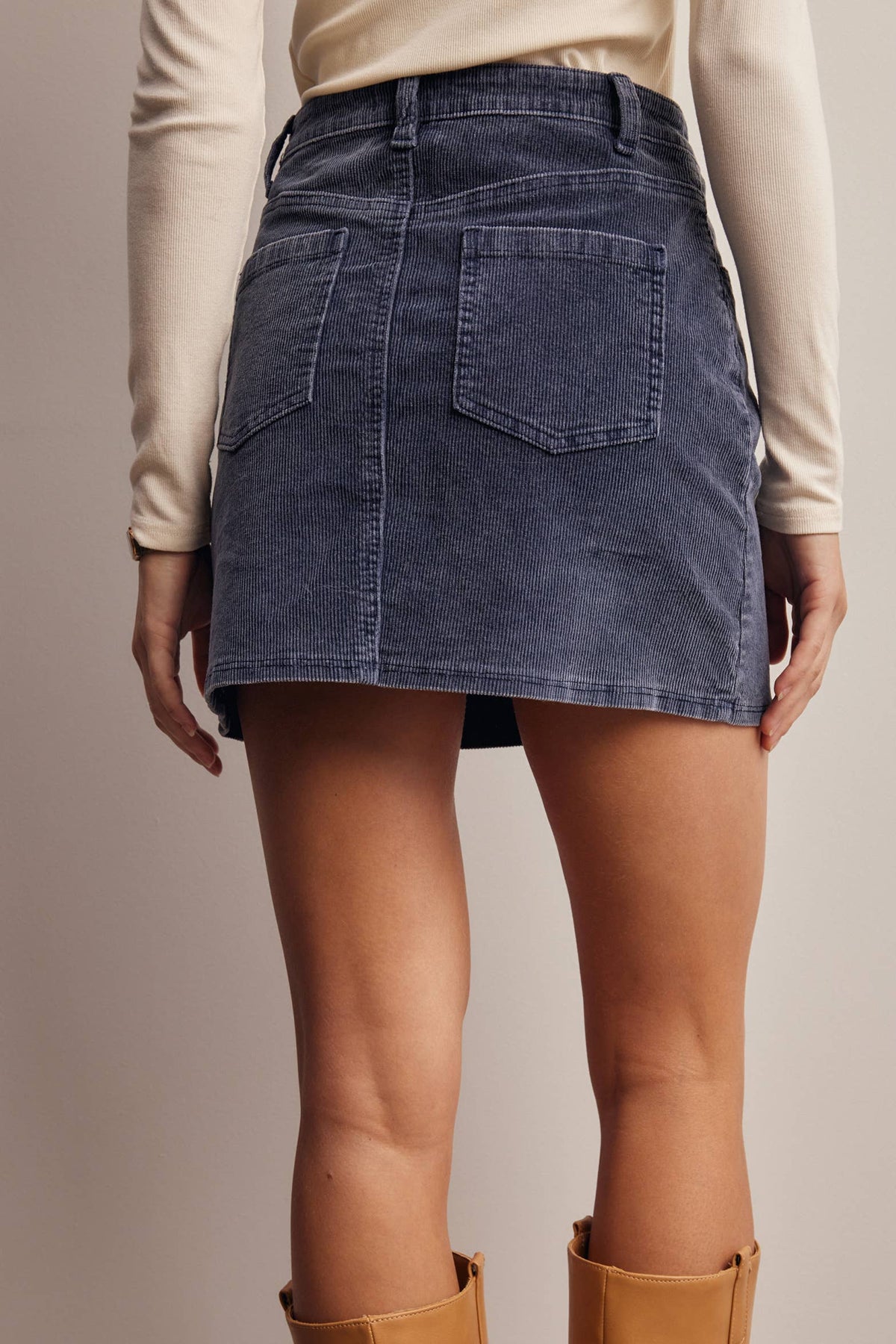 Stretch Corduroy Mini Skirt