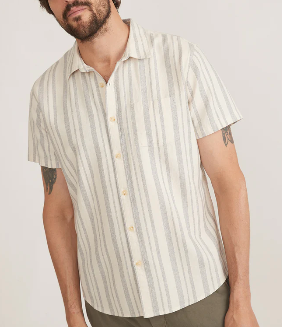 Vertical Stripe Shirt - White/Blue Stripe