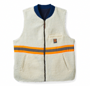 Builder's Abraham Reversible Vest - Rinse Denim/Sherpa