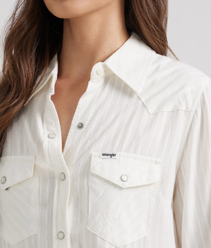 Western Slim Fit Shirt - Vintage White