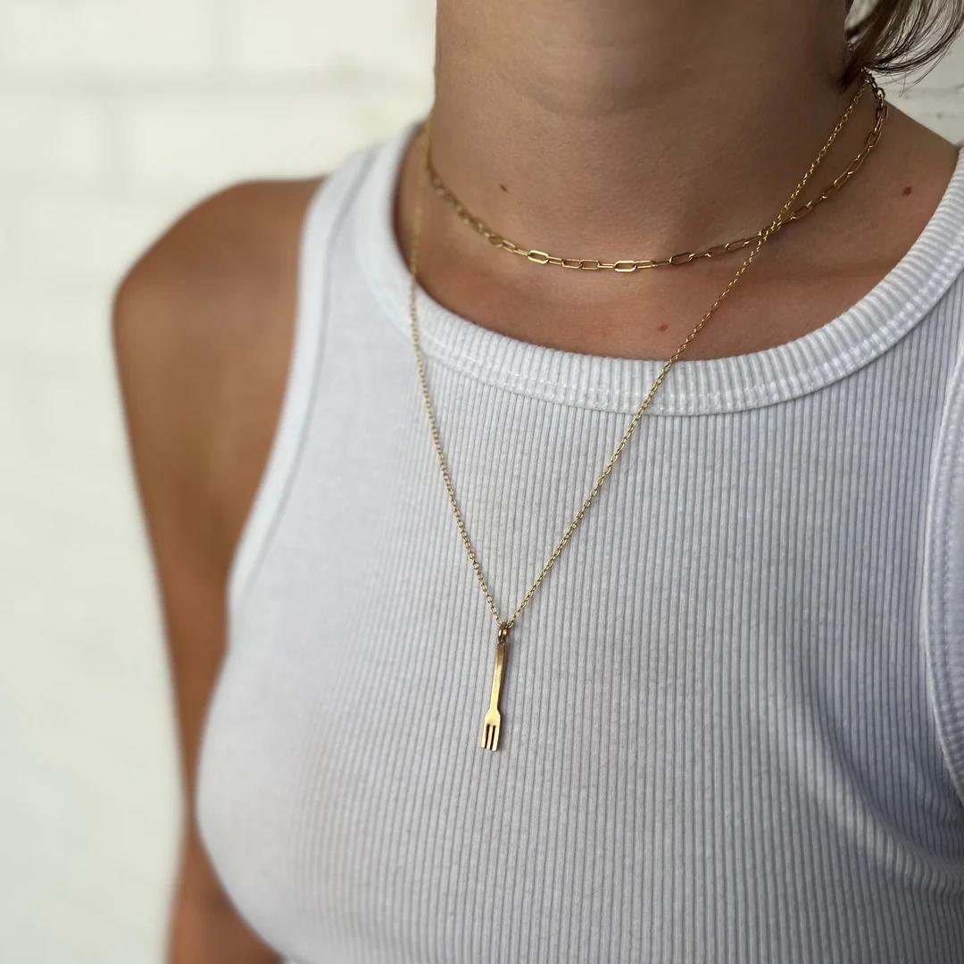 Fork Pendant Necklace