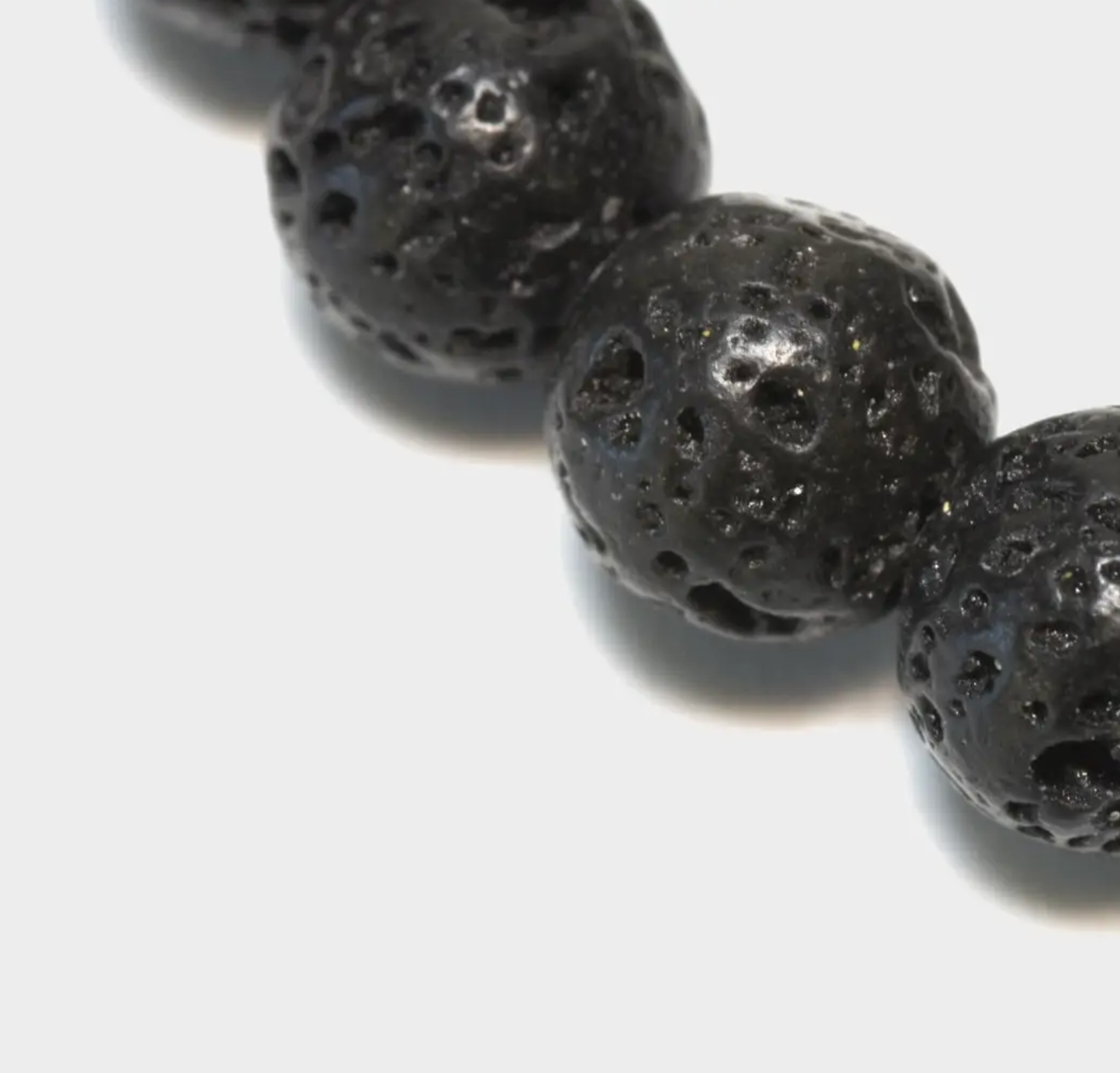 Lava Stone Stretch Beaded Bracelet - Black