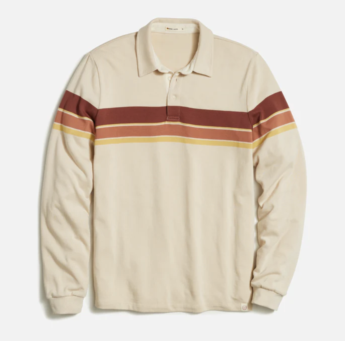 Alexander Rugby Polo - Tan/Sunset Stripe