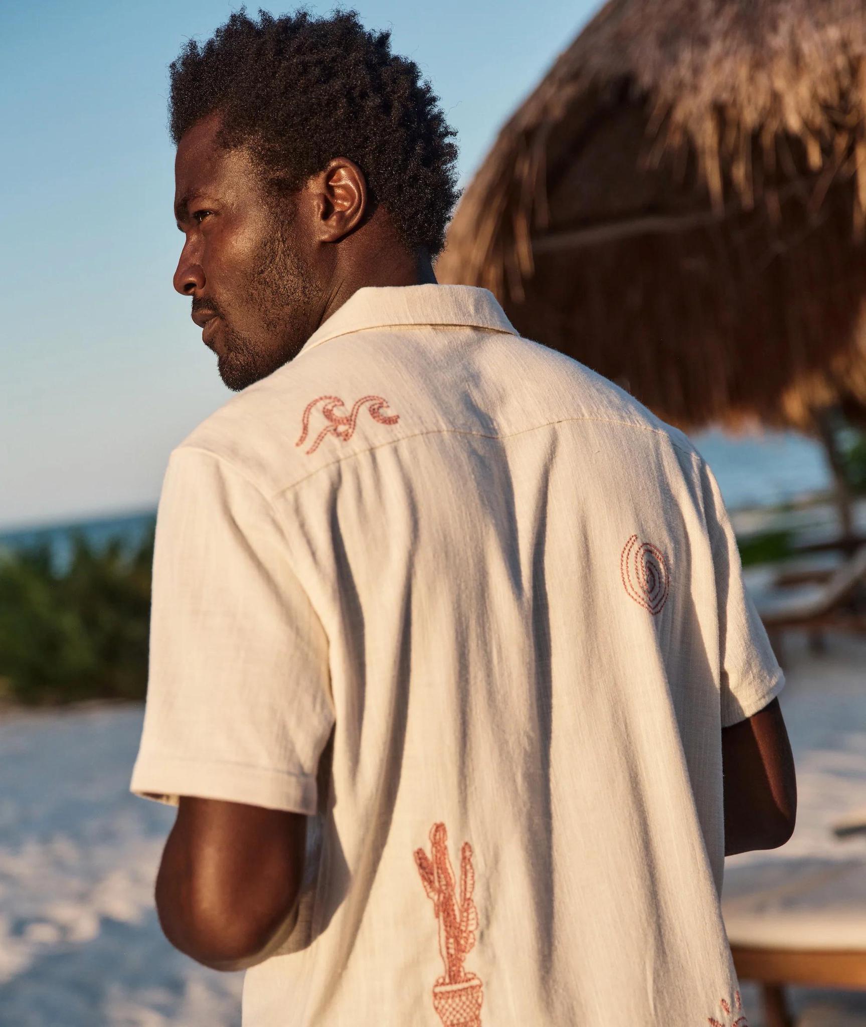 Embroidered Resort Shirt - Natural