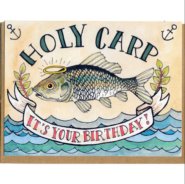 Holy Carp Its Your Birthday Card