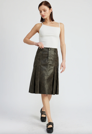 Drew Midi Skirt - Dark Brown