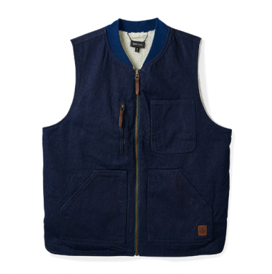 Builder's Abraham Reversible Vest - Rinse Denim/Sherpa