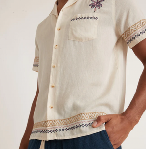 Embroidered Resort Shirt - Cream