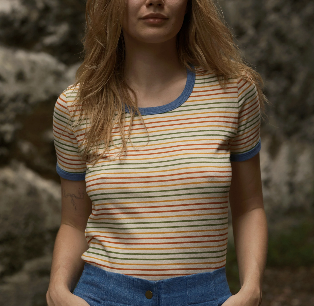 Ringer Tee - Red/Gold/Green