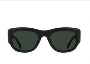 Lonso Sunglasses - Black Recycled Black/Green Polarized