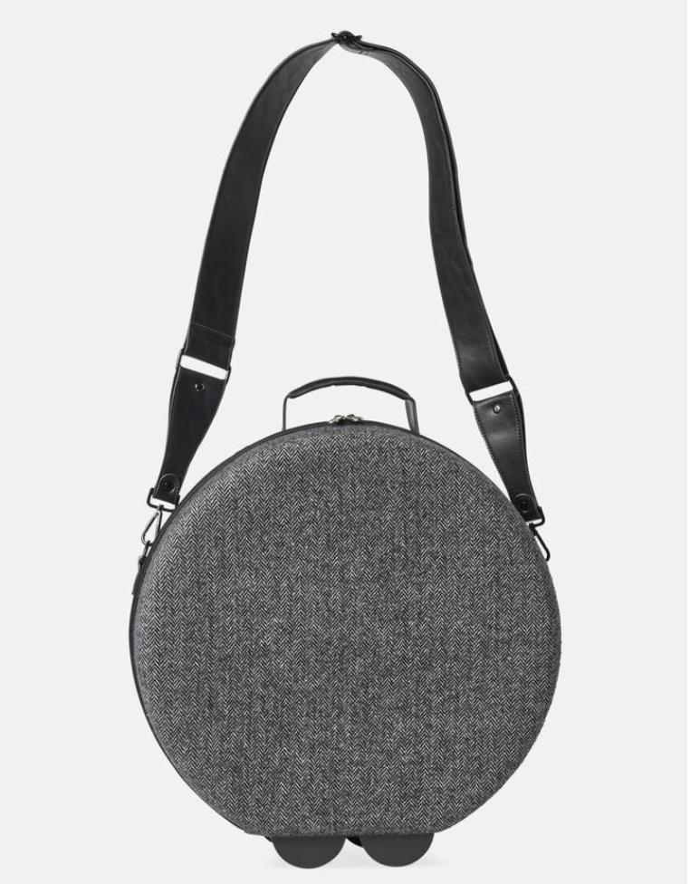 Fedora Travel Case - Black/Grey Herringbone