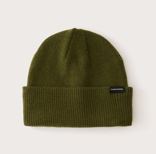 Merino Wool Beanie - Dark Olive
