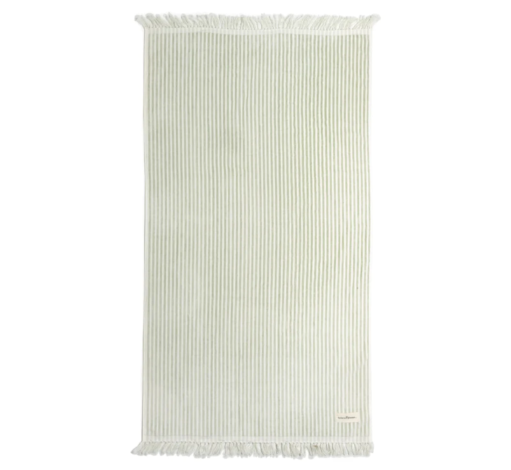 Beach Towel - Lauren's Sage Stripe