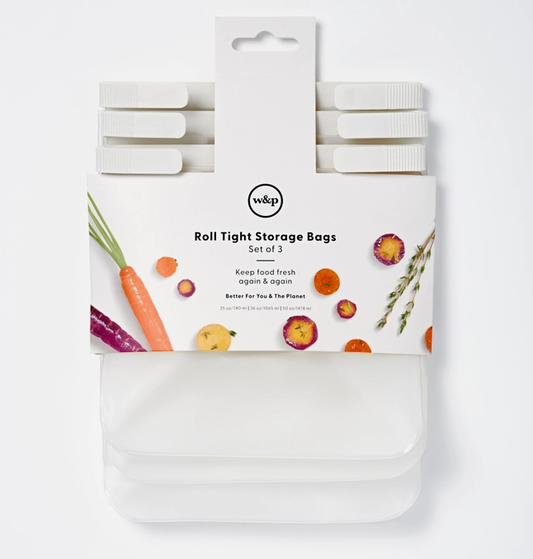Roll Tight Freezer Storage Bags - Set of 3 Assorted Sizes