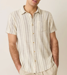 Stretch Selvage Shirt - Cream/Olive