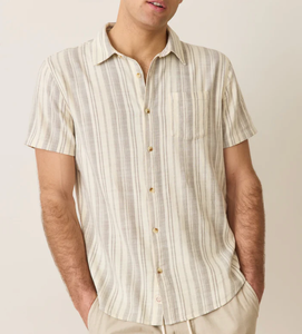 Stretch Selvage Shirt - Cream/Olive