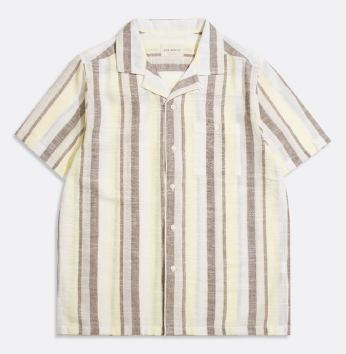 Selleck Shirt - Brown/Yellow Slub Stripe