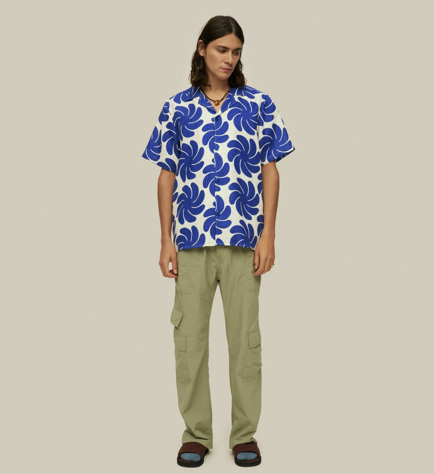 Nebula Cuba Linen Shirt - Blue/White