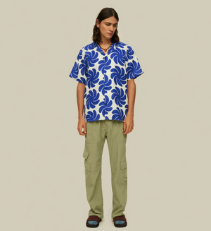Nebula Cuba Linen Shirt - Blue/White