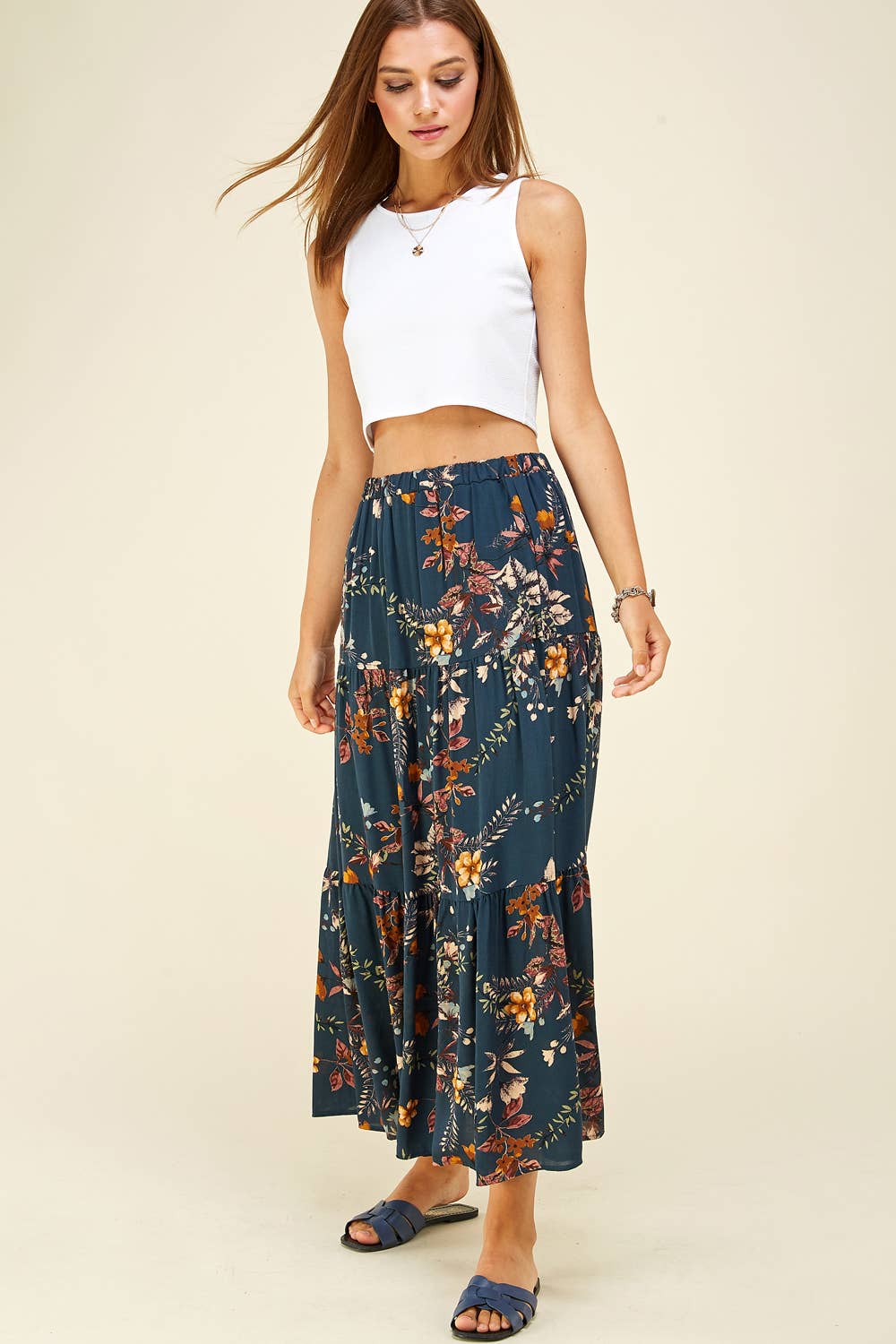 "You're So Pretty"-Three Layered Floral Skirt