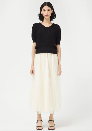 Tulle Midi Skirt - White