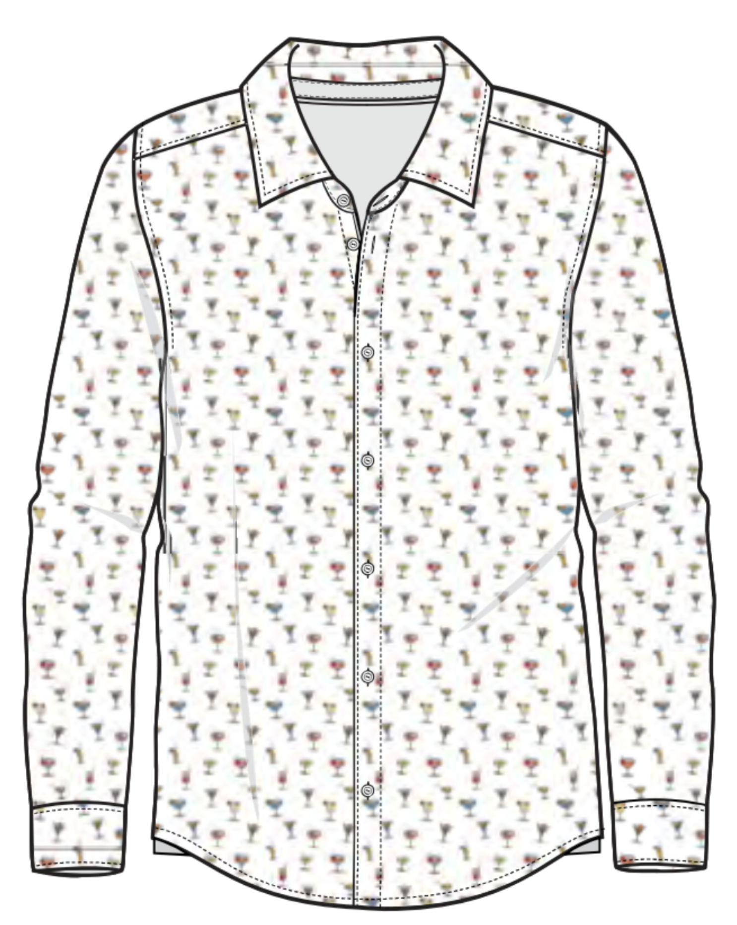 Long Sleeve Soft Button Down - White Cocktails