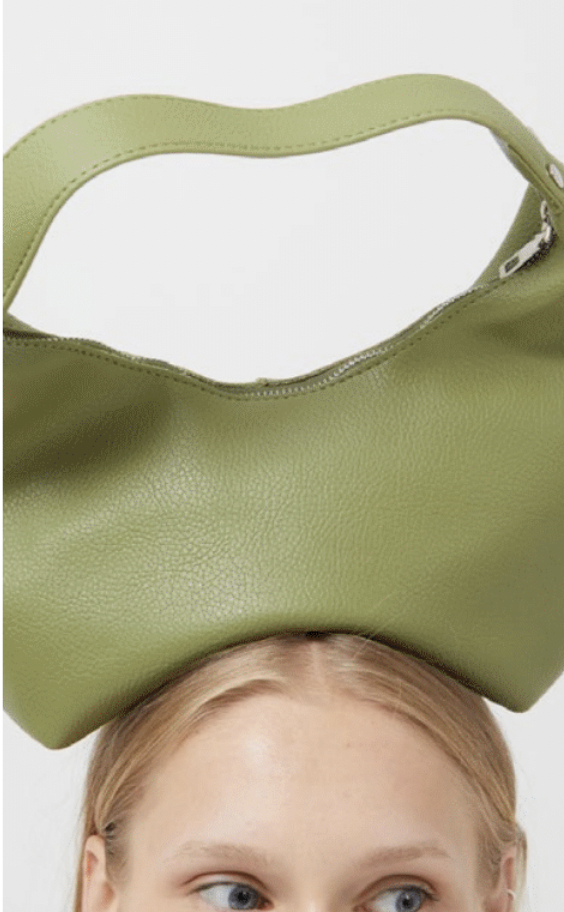 Faux Leather Bag - Green
