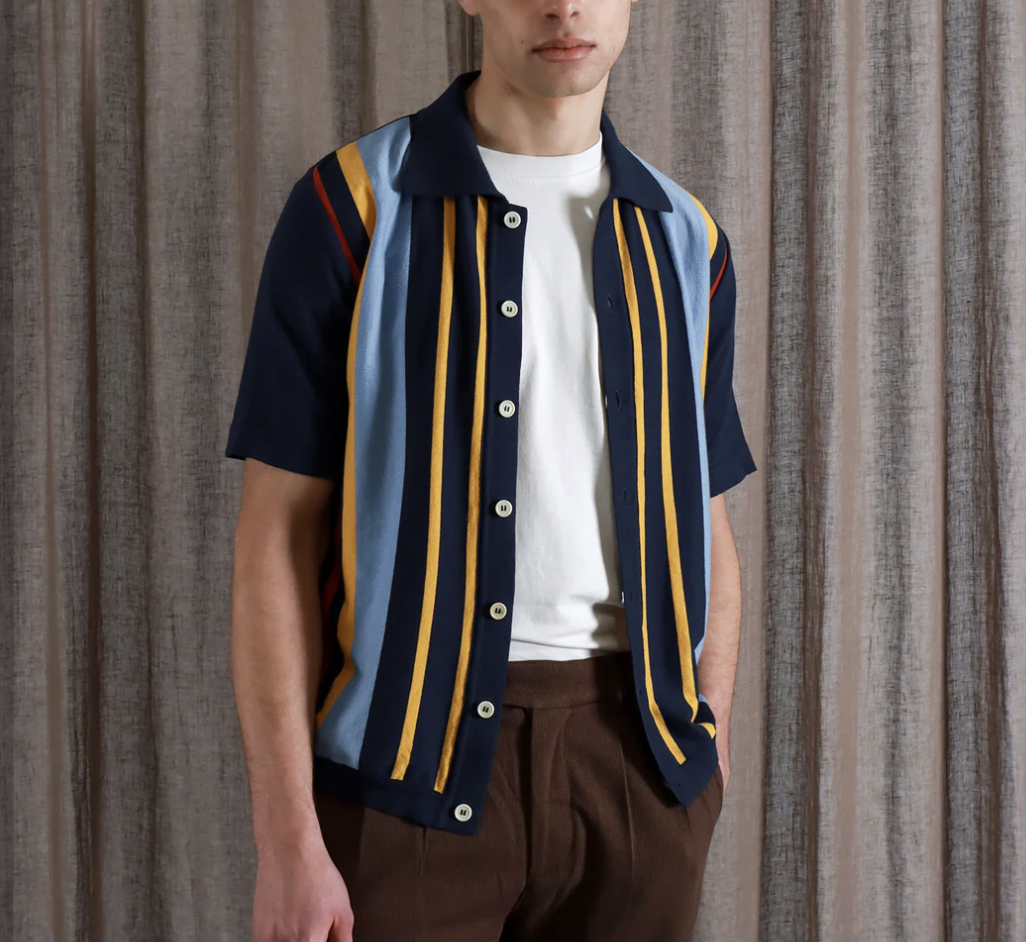 Velzy Cardigan - Navy / Multi Margate Stripe