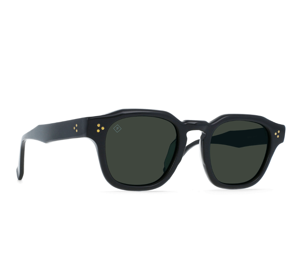 Rune Sunglasses - Recycled Black/Green Polarized