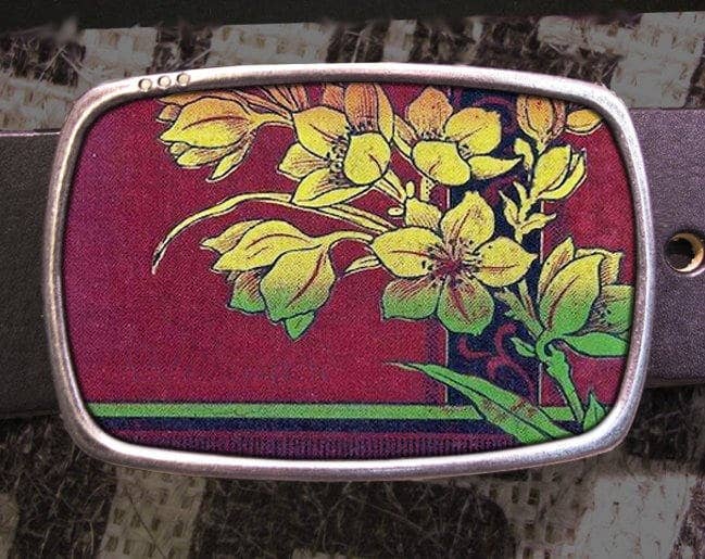 Floral Fade Antique Belt Buckle