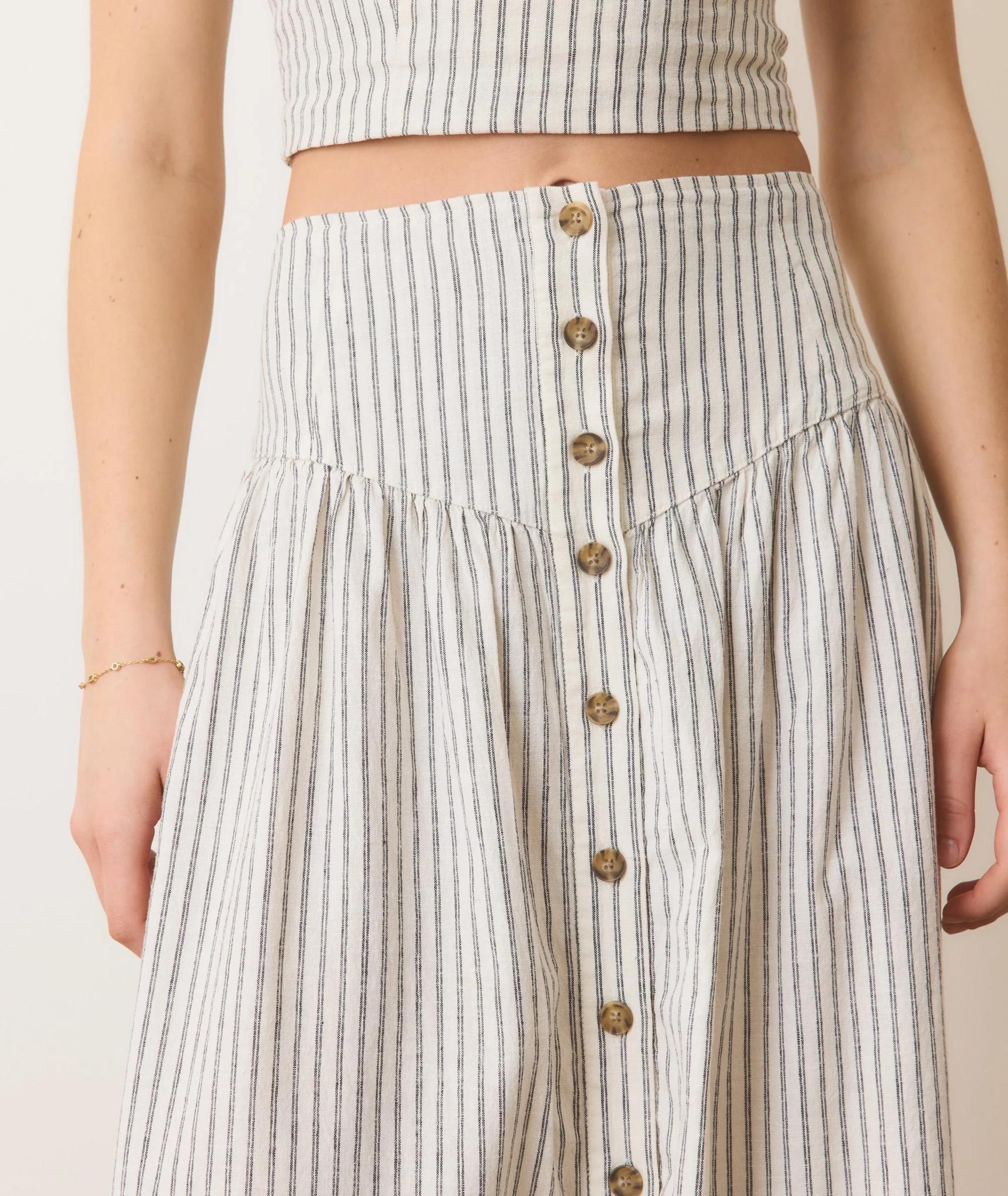 Jade Button Through Skirt
