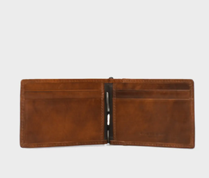 Slim Money Clip Wallet - Dark Brown