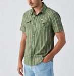 El Ranchero S/S Shirt - Olive/White Stripe