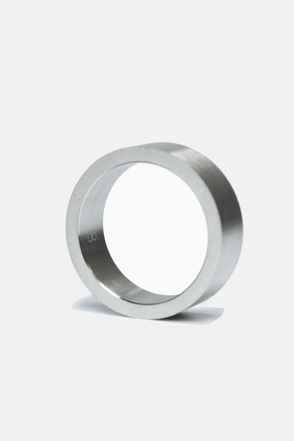 Silver ring on a white background