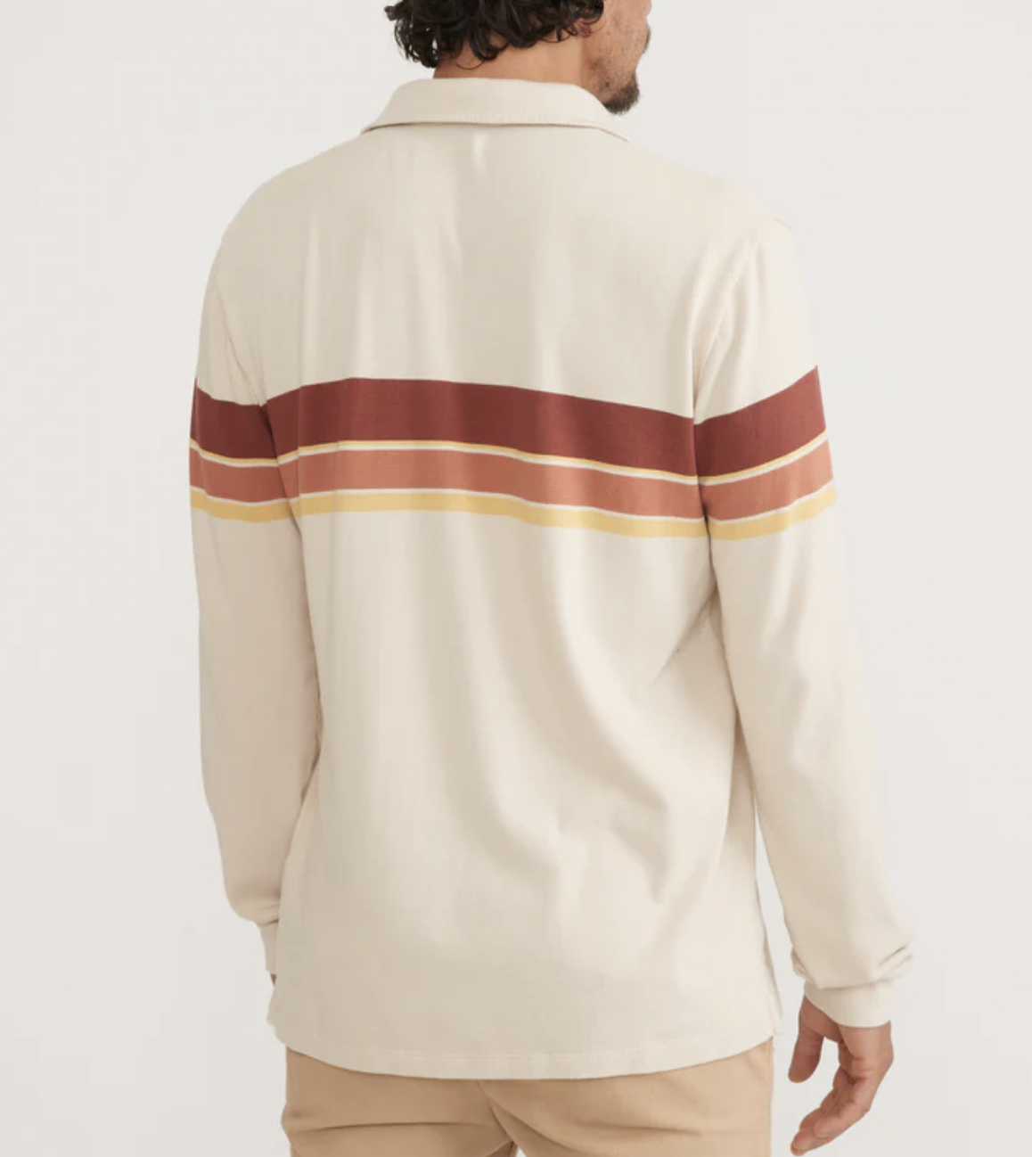 Alexander Rugby Polo - Tan/Sunset Stripe