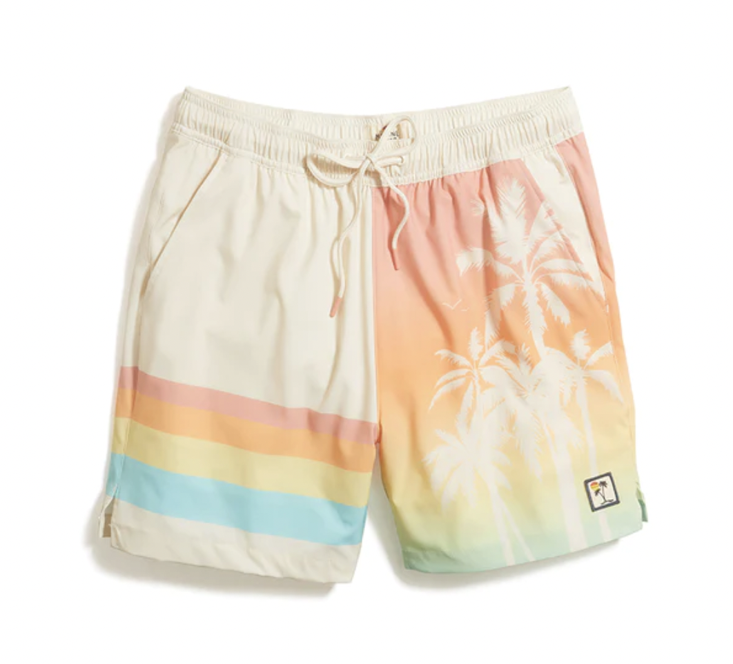 4 Way Stretch Swim Trunk - Ombre Palm