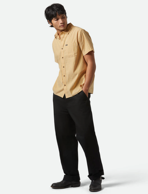 Cru Oxford Stripe Shirt - Curry/Ivy Green