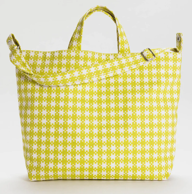 Horizontal Zip Duck Bag Chartreuse Pixel Gingham – Genterie