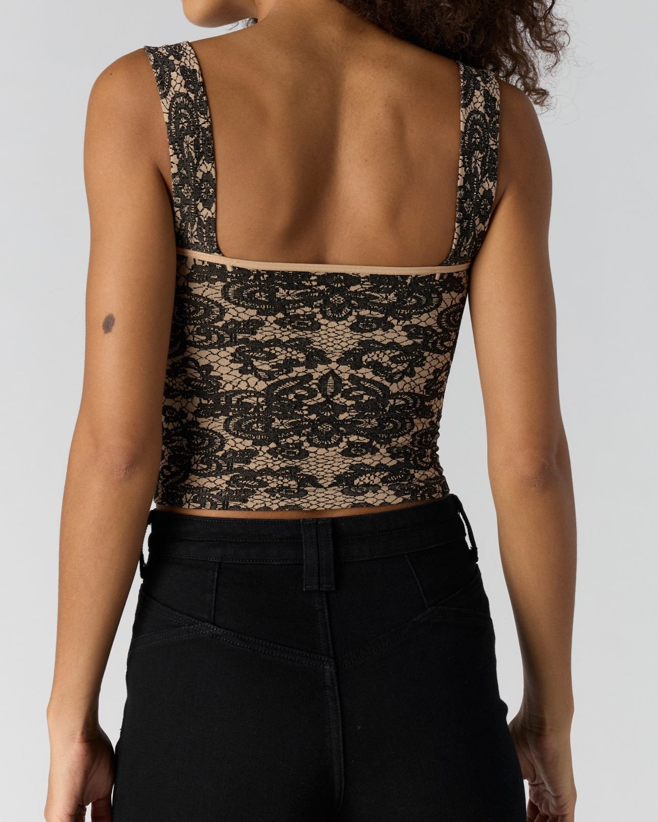 Black Lace Up Tank