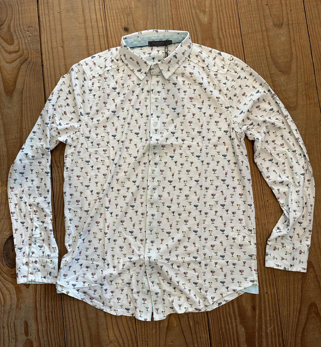 Long Sleeve Soft Button Down - White Cocktails