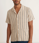 Diego Camp Shirt - Khaki/Navy Stripe