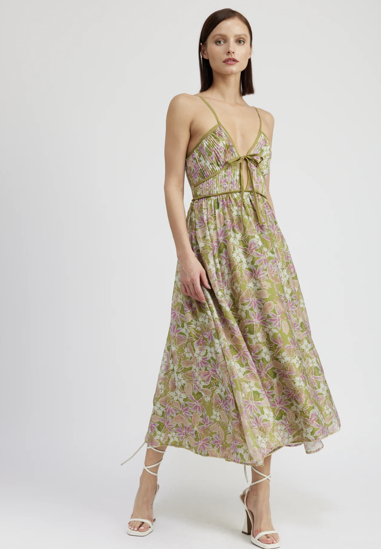 Sedna Midi Dress - Olive Pink