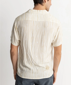 Lily Stripe Cuban Ss Shirt - Camel