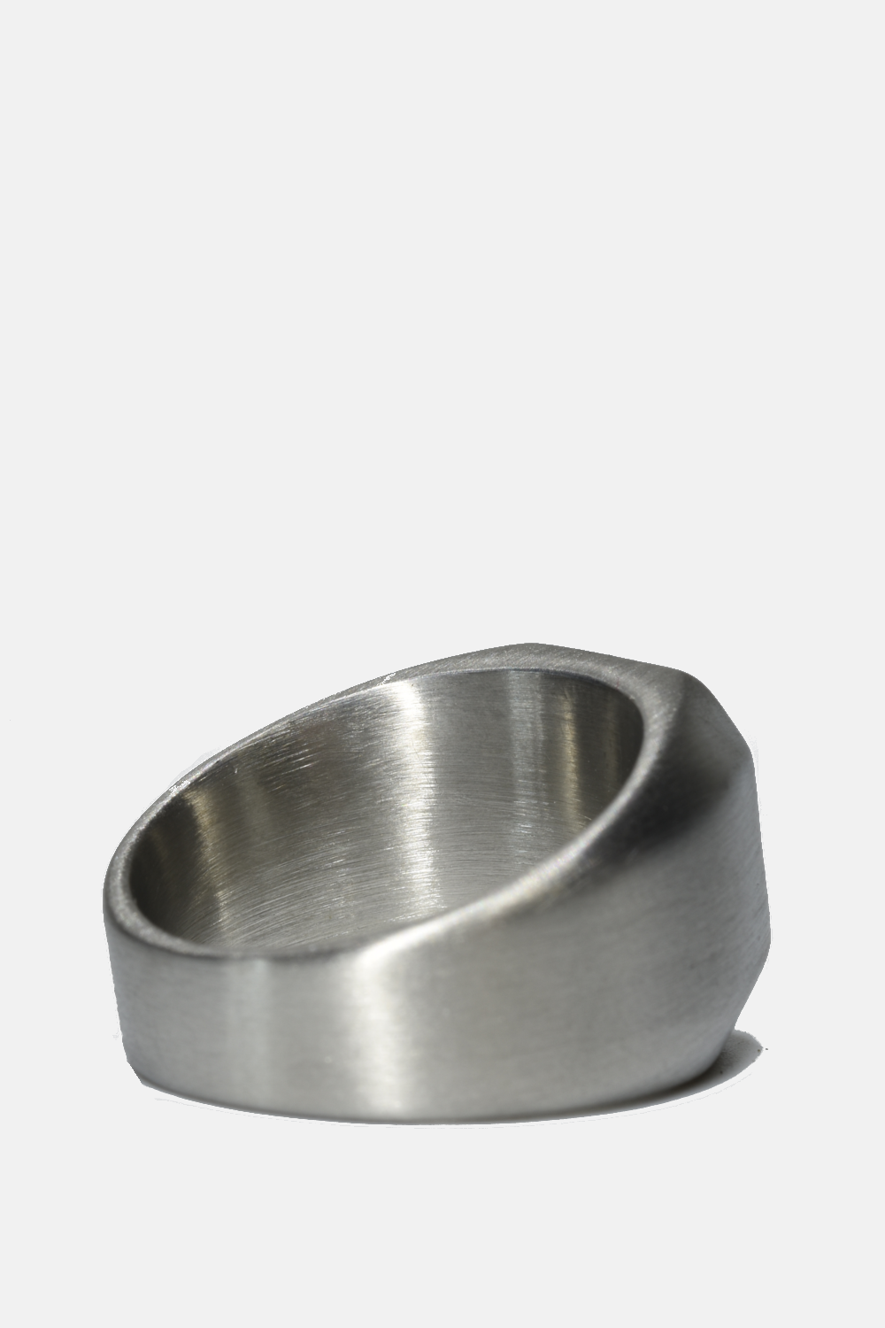 Silver ring on a white background