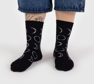 Crew Socks - Moon Black