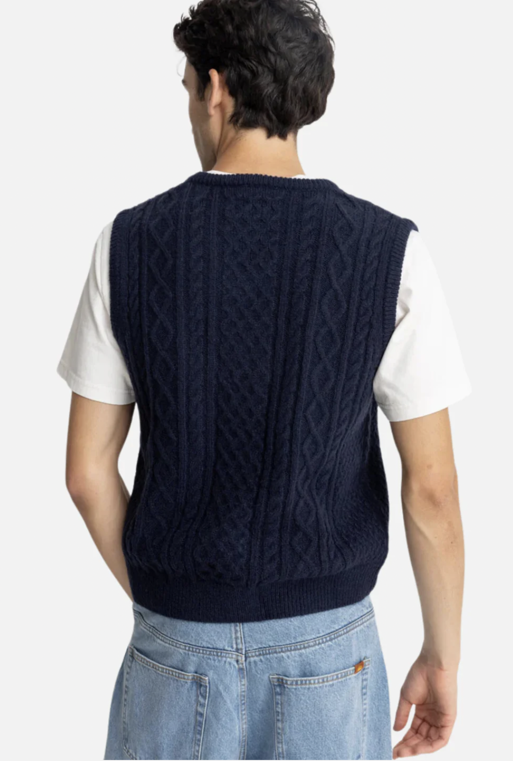 Mohair Knit Vest - Navy